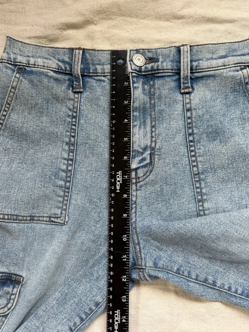 High Rise Cargo Jogger Jeans Acid Wash Balloon Barrel Pants Denim Retro Y2K 80s - Picture 15 of 15